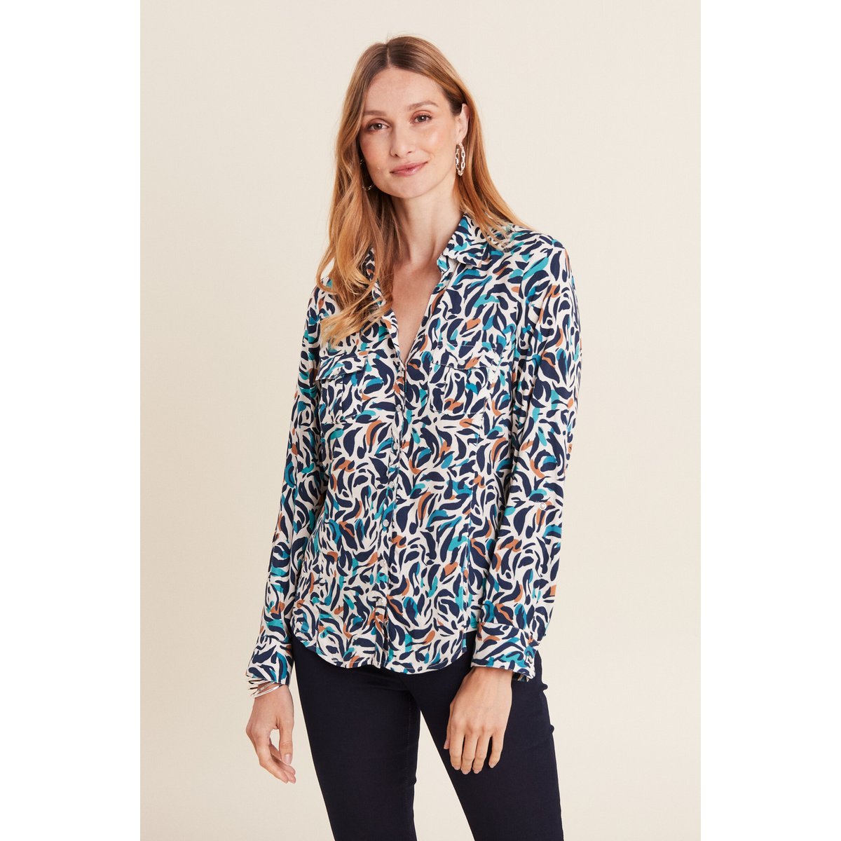 Chemise manches longues bleu canard, BREAL