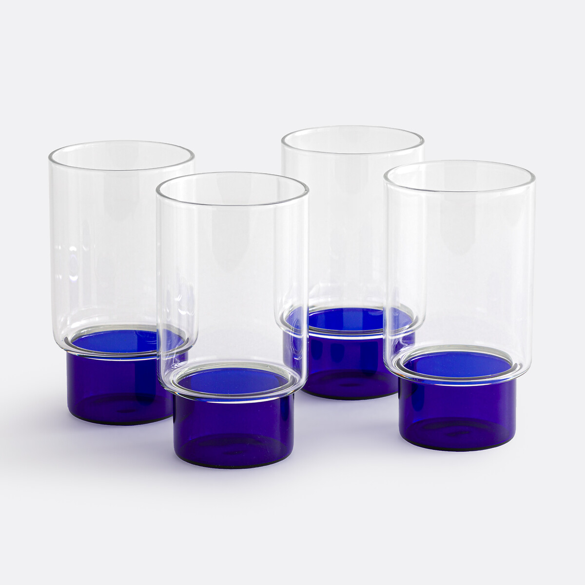 Lot de 4 verres en borosilicate coloré bleu, MAPOÉSIE X LA REDOUTE INTÉRIEURS