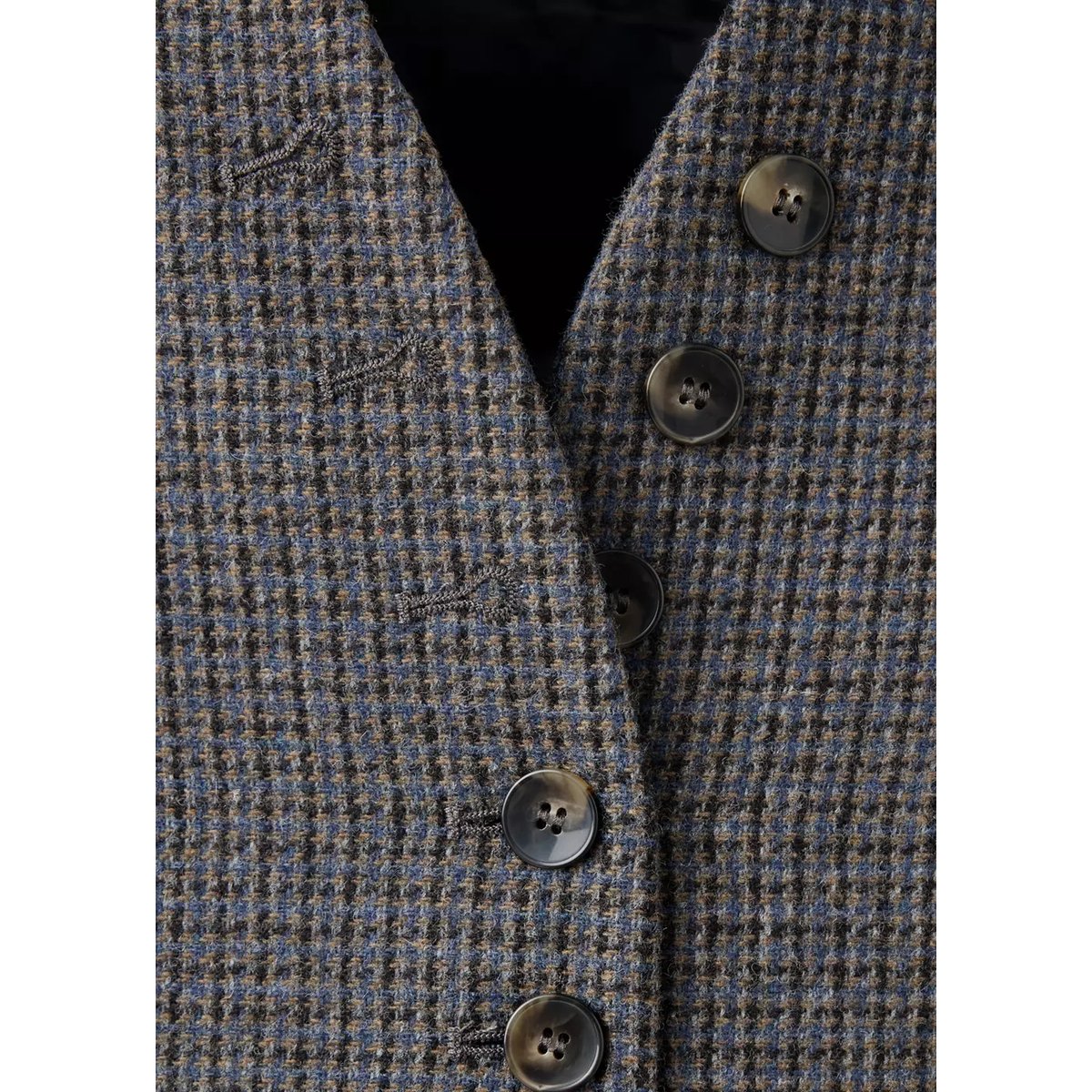 Blazer cintrée pied-de-poule bleu, MANGO