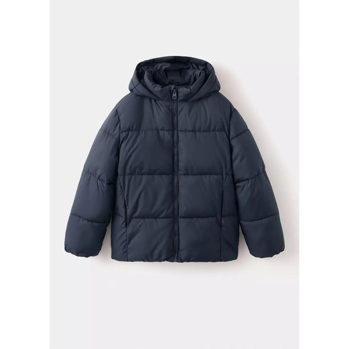 Anorak matelassé à capuche bleu marine, MANGO KIDS