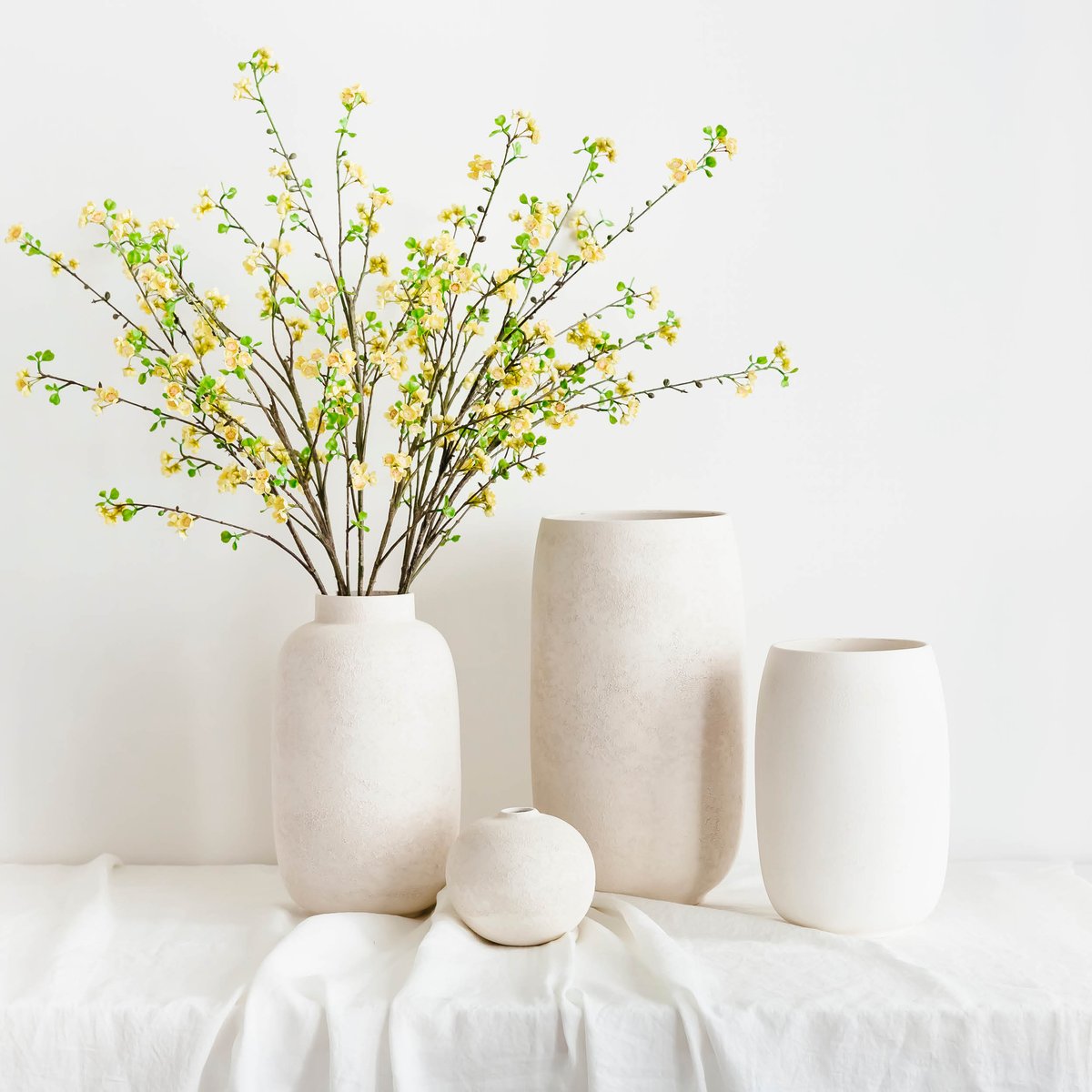 Vase rond 14 cm BULLET blanc, SP COLLECTION