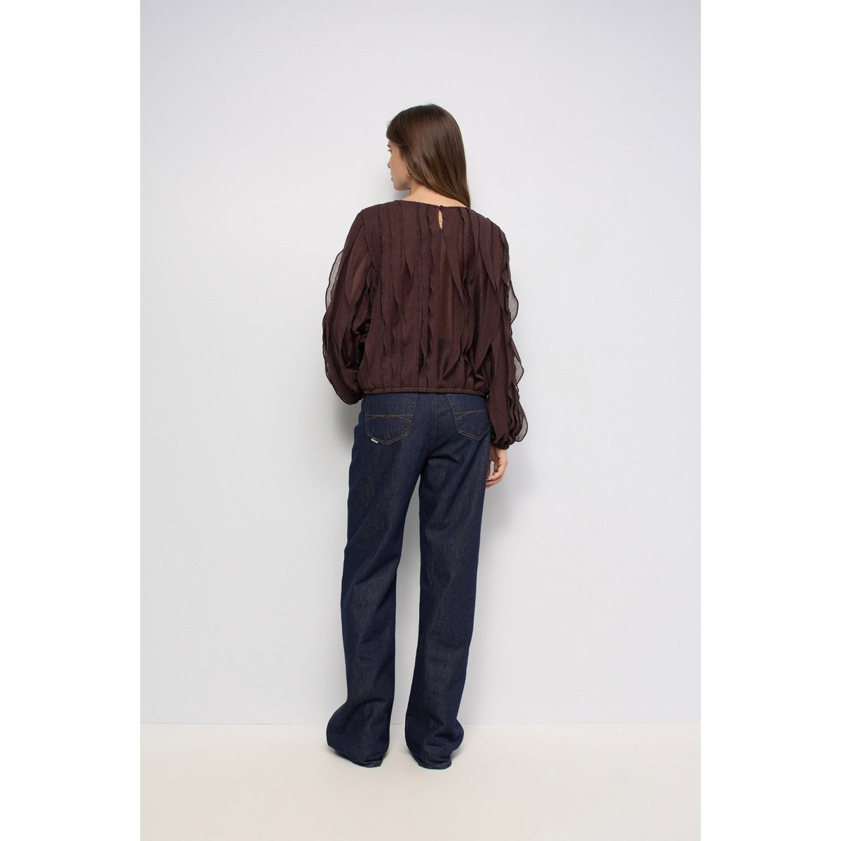 BLOUSE À VOLANTS marron, SALSA JEANS