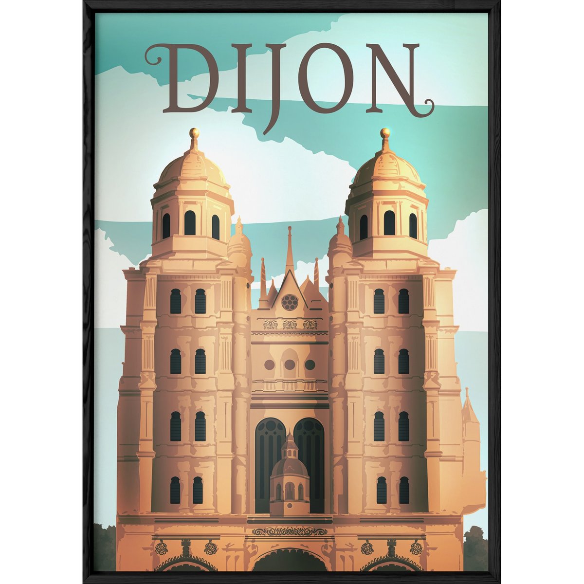 Affiche ville Dijon blanc, L'AFFICHERIE