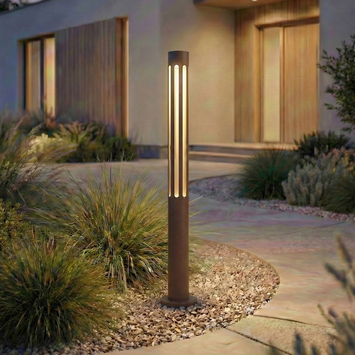 Luminaire extérieur en aluminium moderneLED marron, blanc, LINDBY
