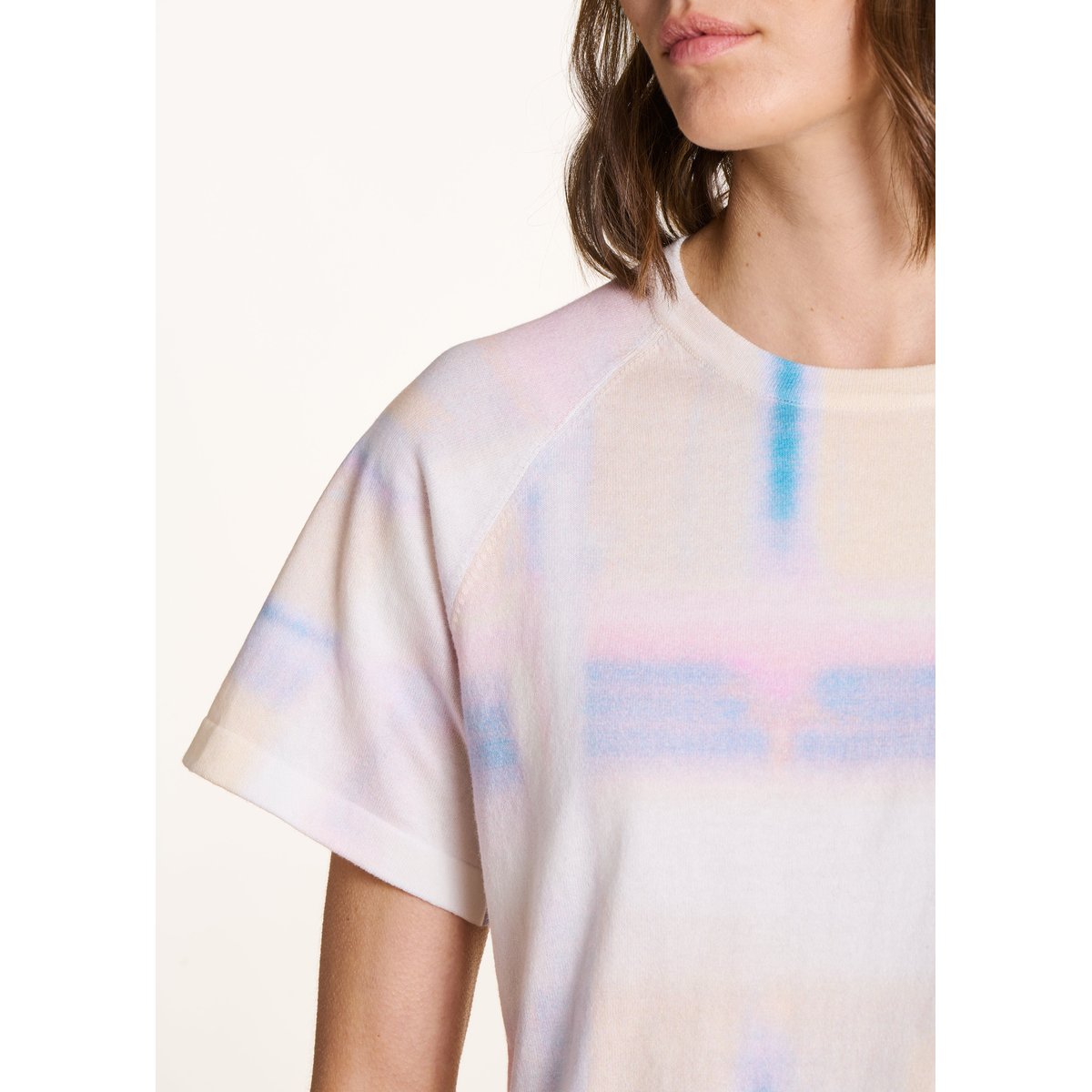 Pull manches courtes imprimé en coton biologique blush, LA FEE MARABOUTEE