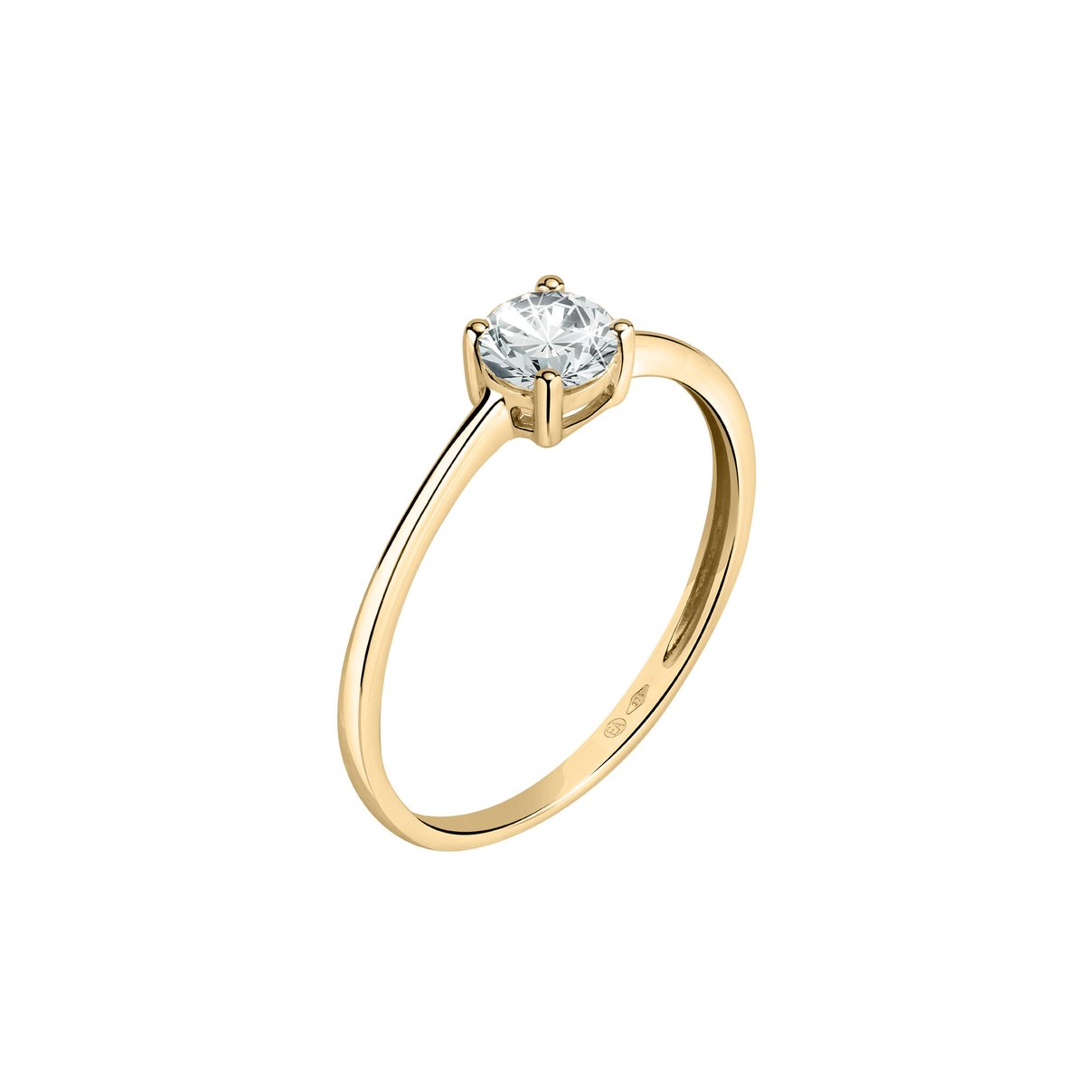 Bague en or jaune 375, zircon B-CLASSIC or jaune, BLUESPIRIT
