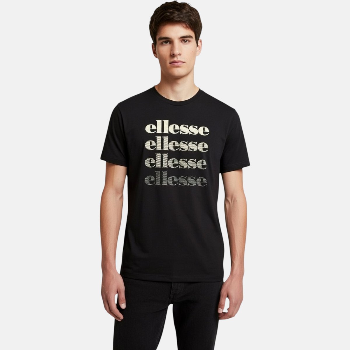 T-shirt manches courtes, col rond ÉCHO noir, ELLESSE