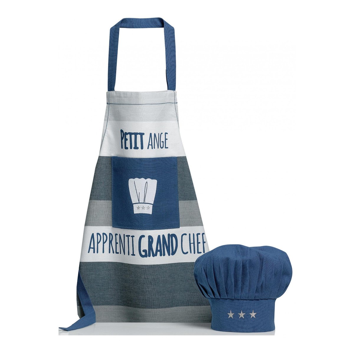 Lot composé Tablier de cuisine et Toque Petit ange indigo, WINKLER