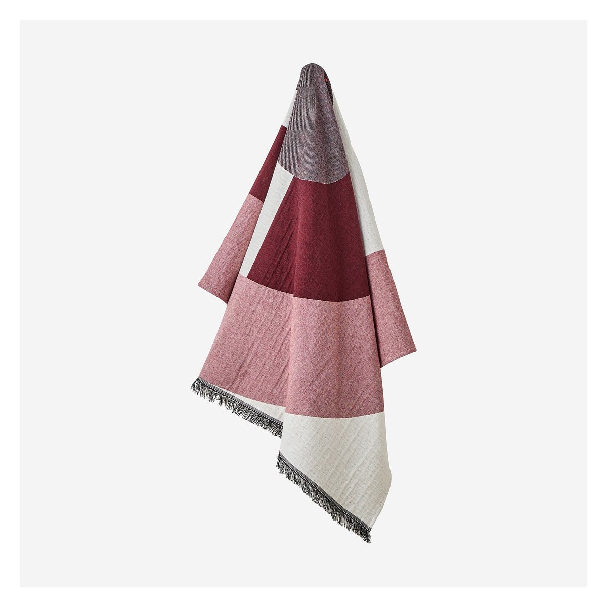 Plaid coton BONNIE bordeaux, HABITAT