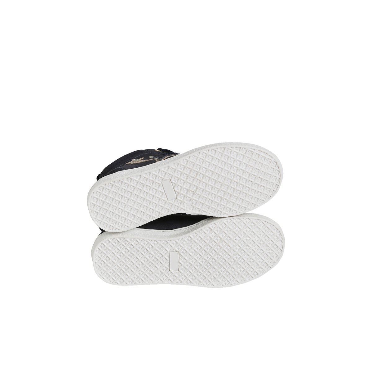 Baskets mid cuir lacées et zippées bleu marine, VERTBAUDET