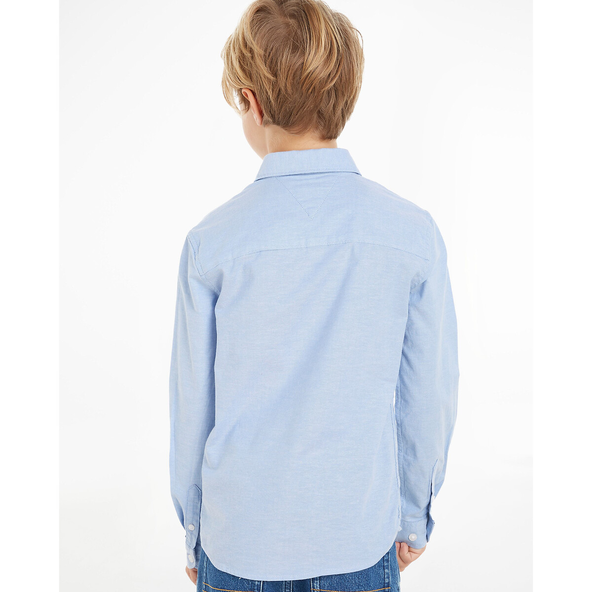 Cotton Long Sleeve Shirt blue, TOMMY HILFIGER