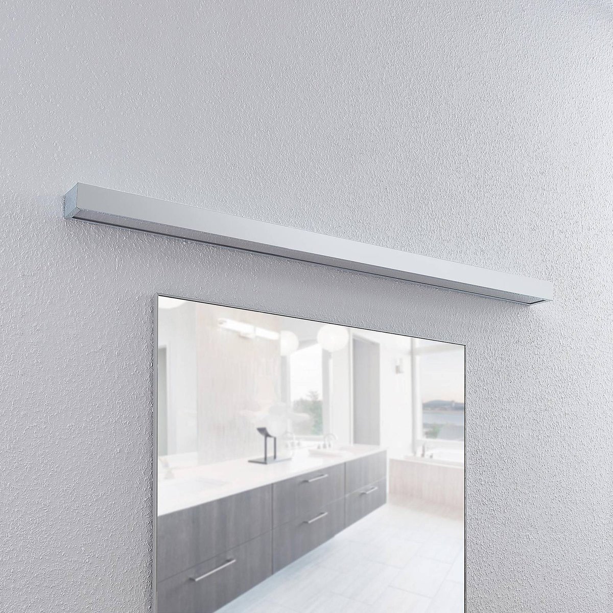 Applique en métal moderneLED, Layan chrome, blanc, LINDBY
