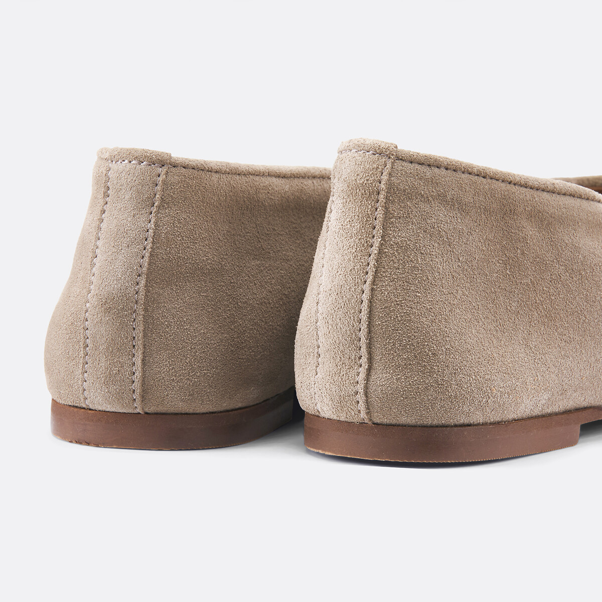 Ballerines en cuir beige, LA REDOUTE COLLECTIONS