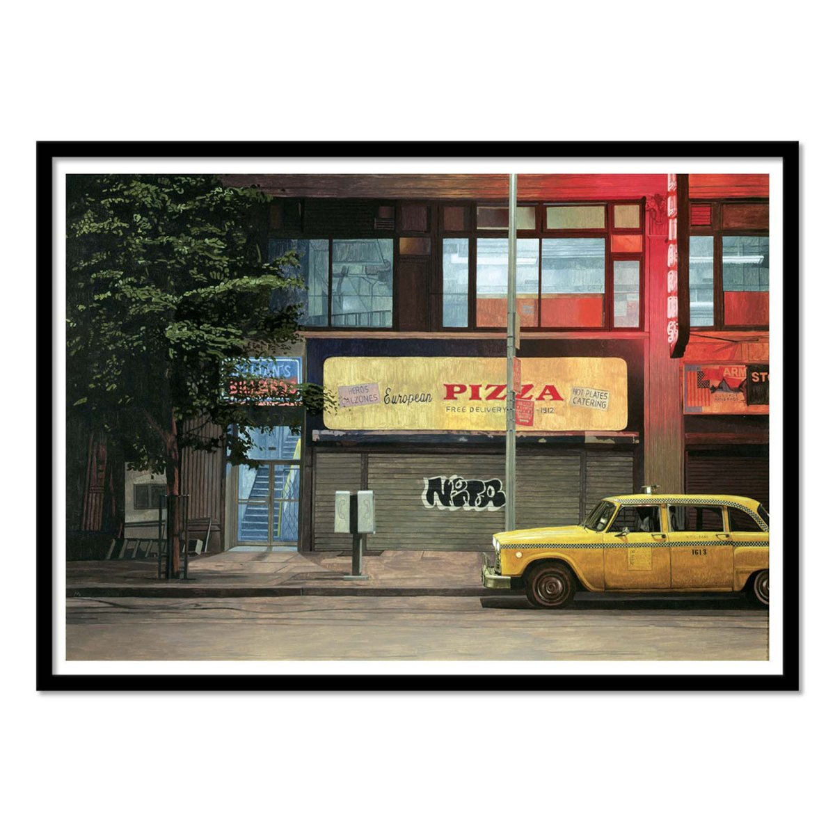 Affiche d'art - Nocturnal checker Cab, 1987 - Max Ferguson couleur unique, WALL EDITIONS