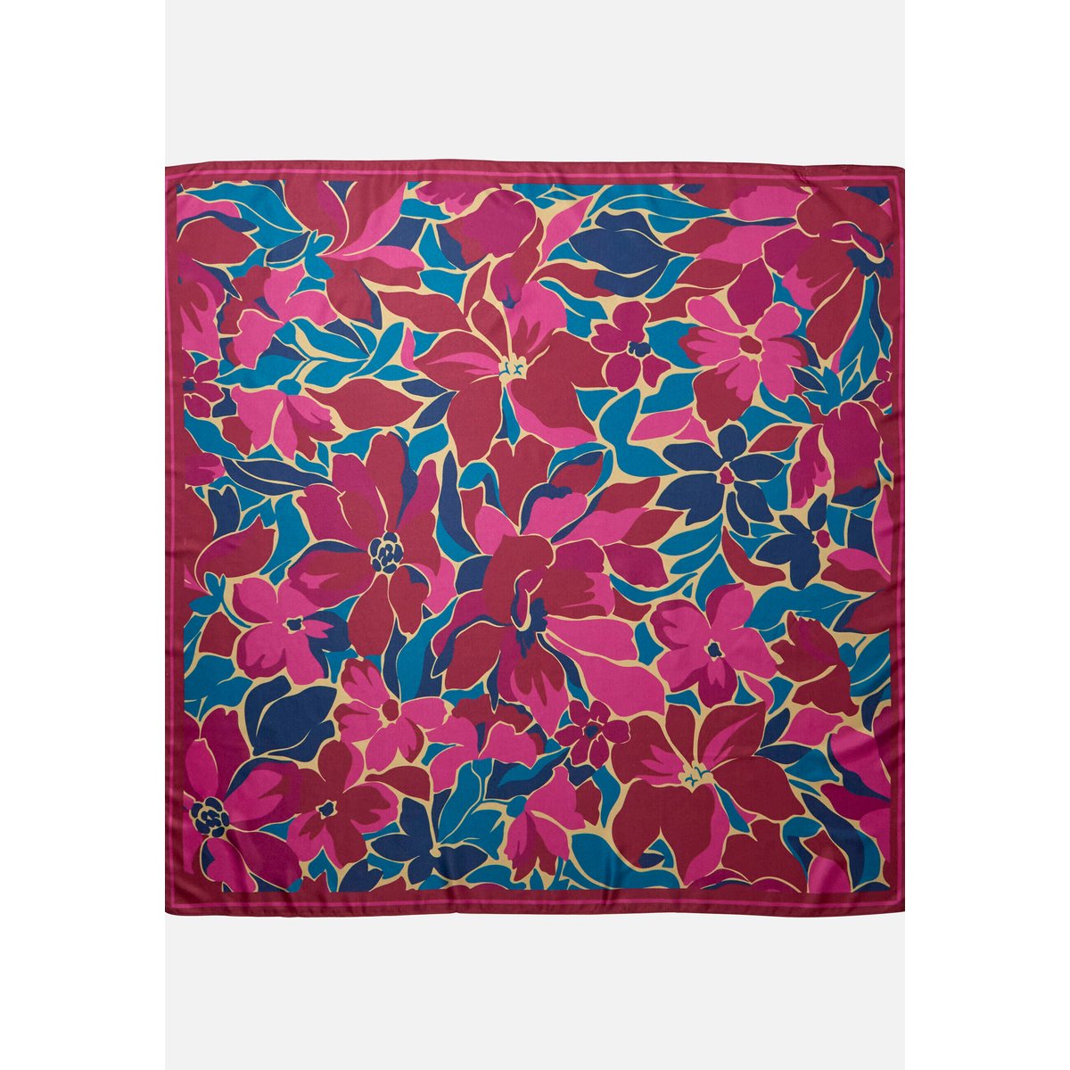 Foulard satiné imprimé fleuri rose fleuri, DAMART