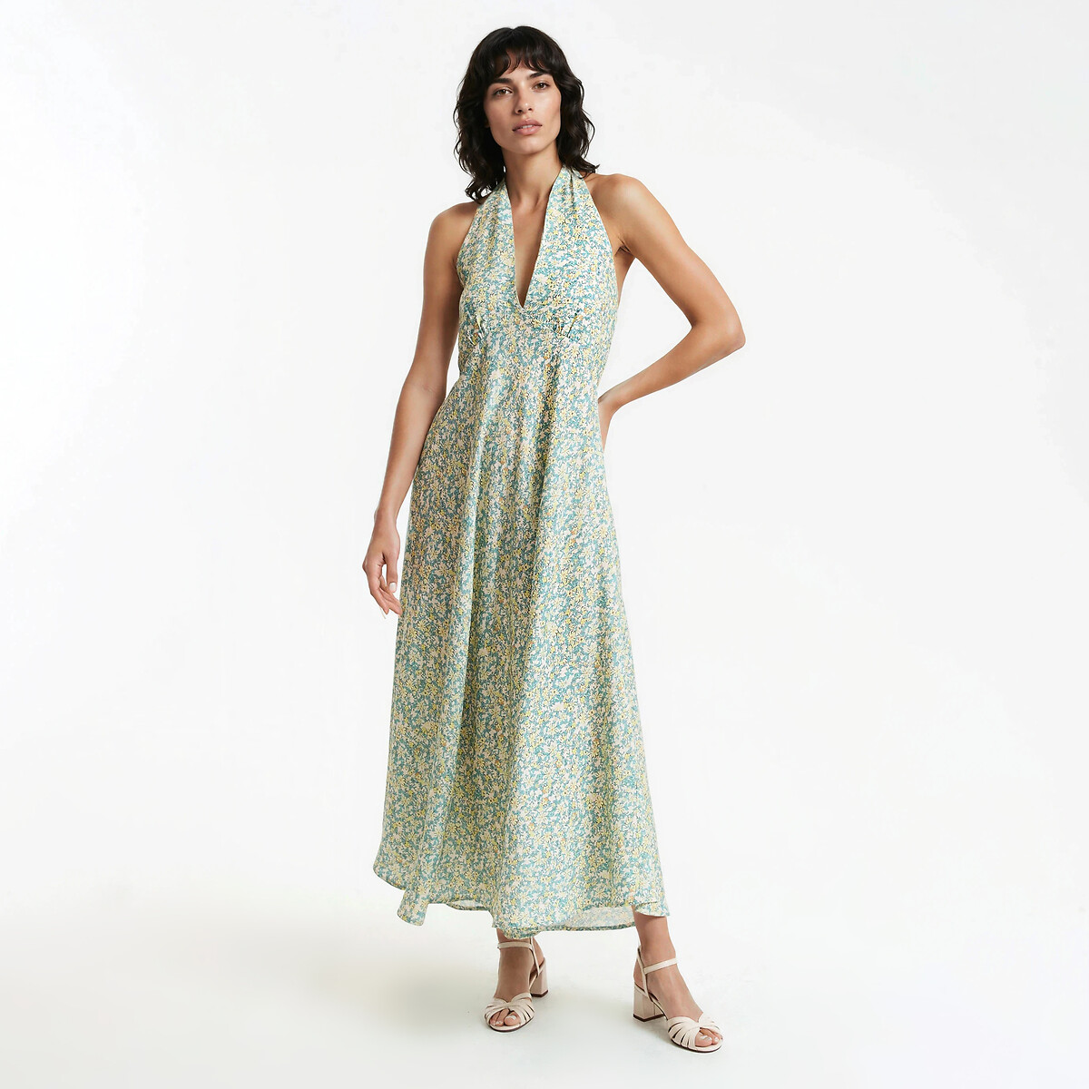 Robe longue sans manches imprimé floral imprimé fleurs multicolore, LA REDOUTE COLLECTIONS