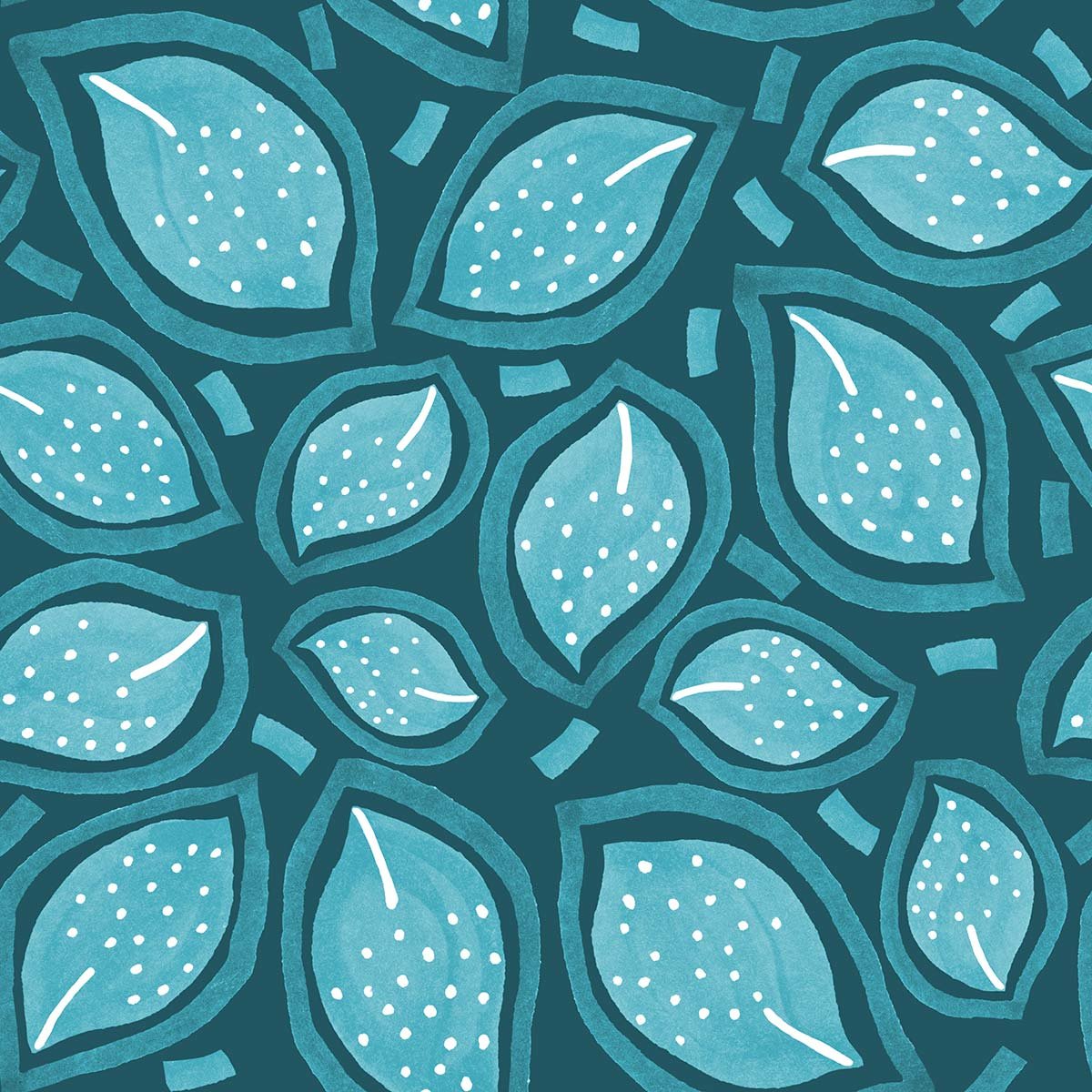 Papier peint turquoise éparse intissé, HEXOA