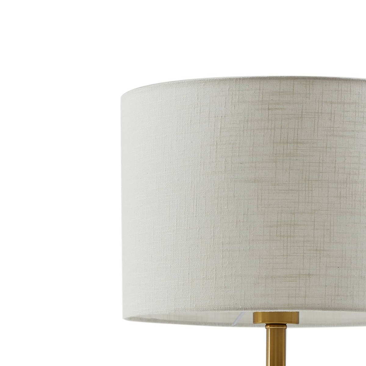 Lampe à poser en textile scandinave blanc, gris, or, LINDBY