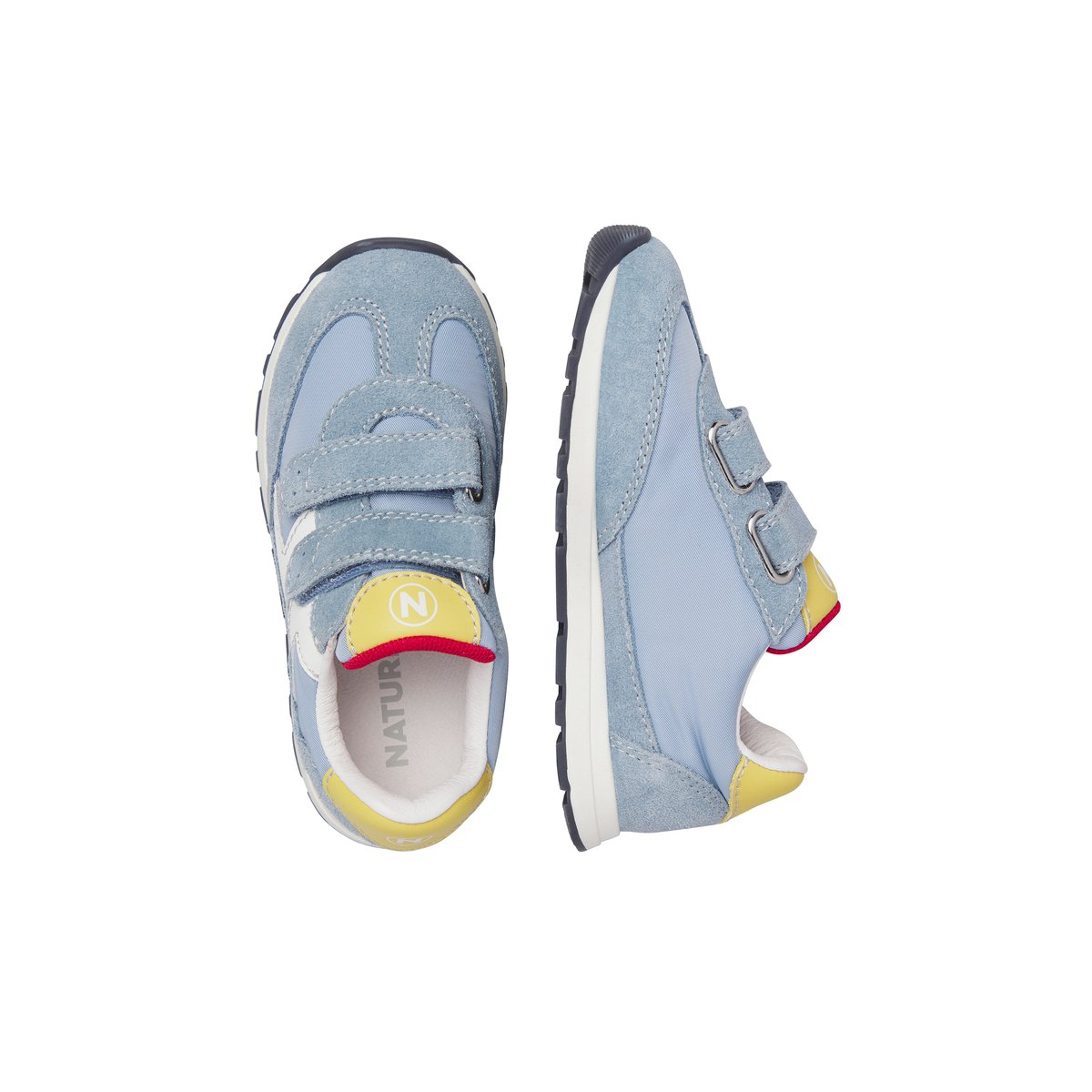 Sneakers en cuir et tissu MIBLO VL. bleu-blanc, NATURINO
