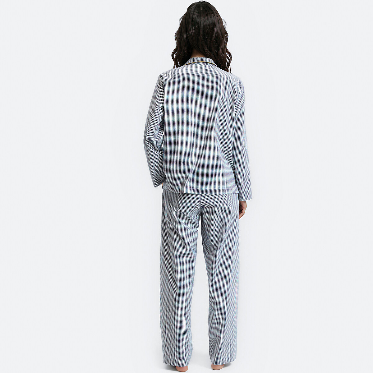 Pyjama 2 pièces en popeline vichy vichy bleu, LA REDOUTE COLLECTIONS