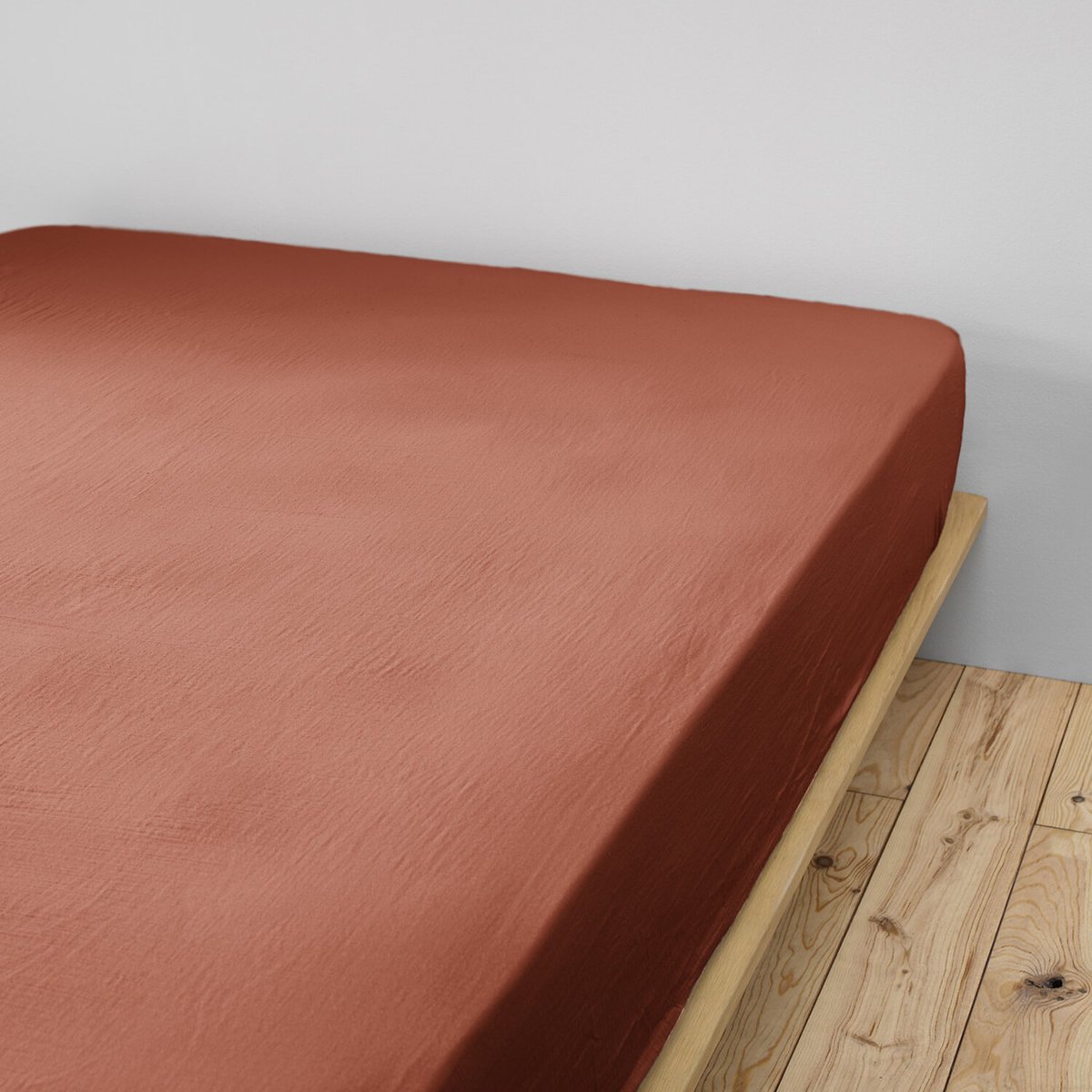 Drap Housse Gaze De Coton Uni terracotta, C DESIGN HOME TEXTILE