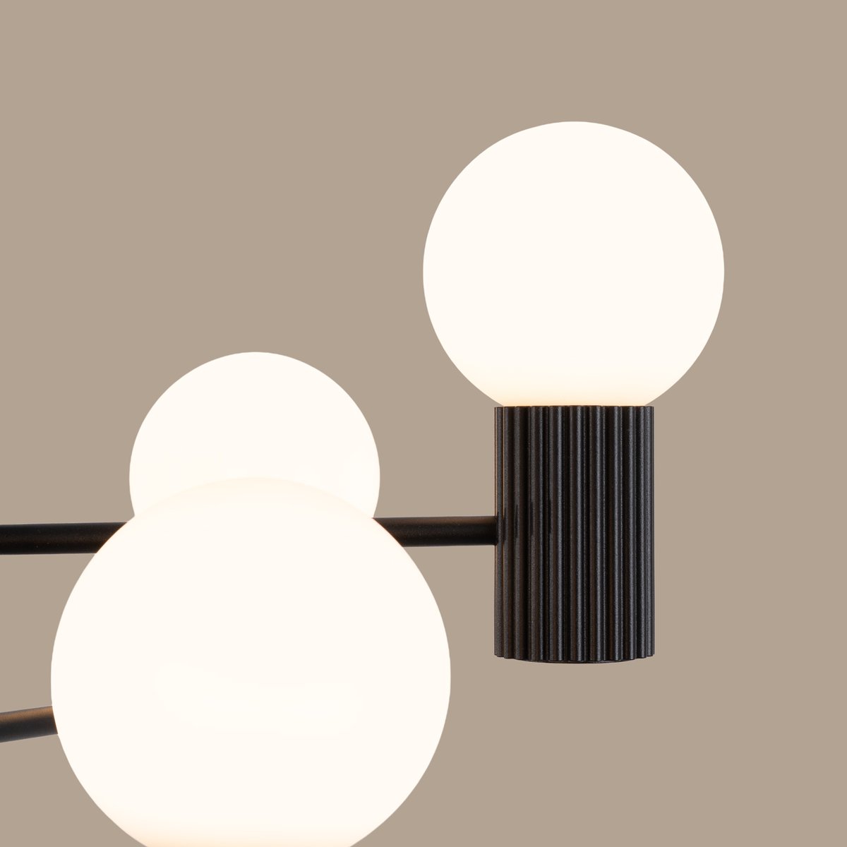 Lustre Aluminium Noir G9 6 Halo noir, EDEN