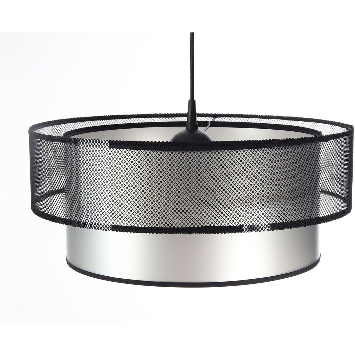 Suspension DUO ÉLÉGANT filet noir et argent satiné et brillant, BPS KONCEPT