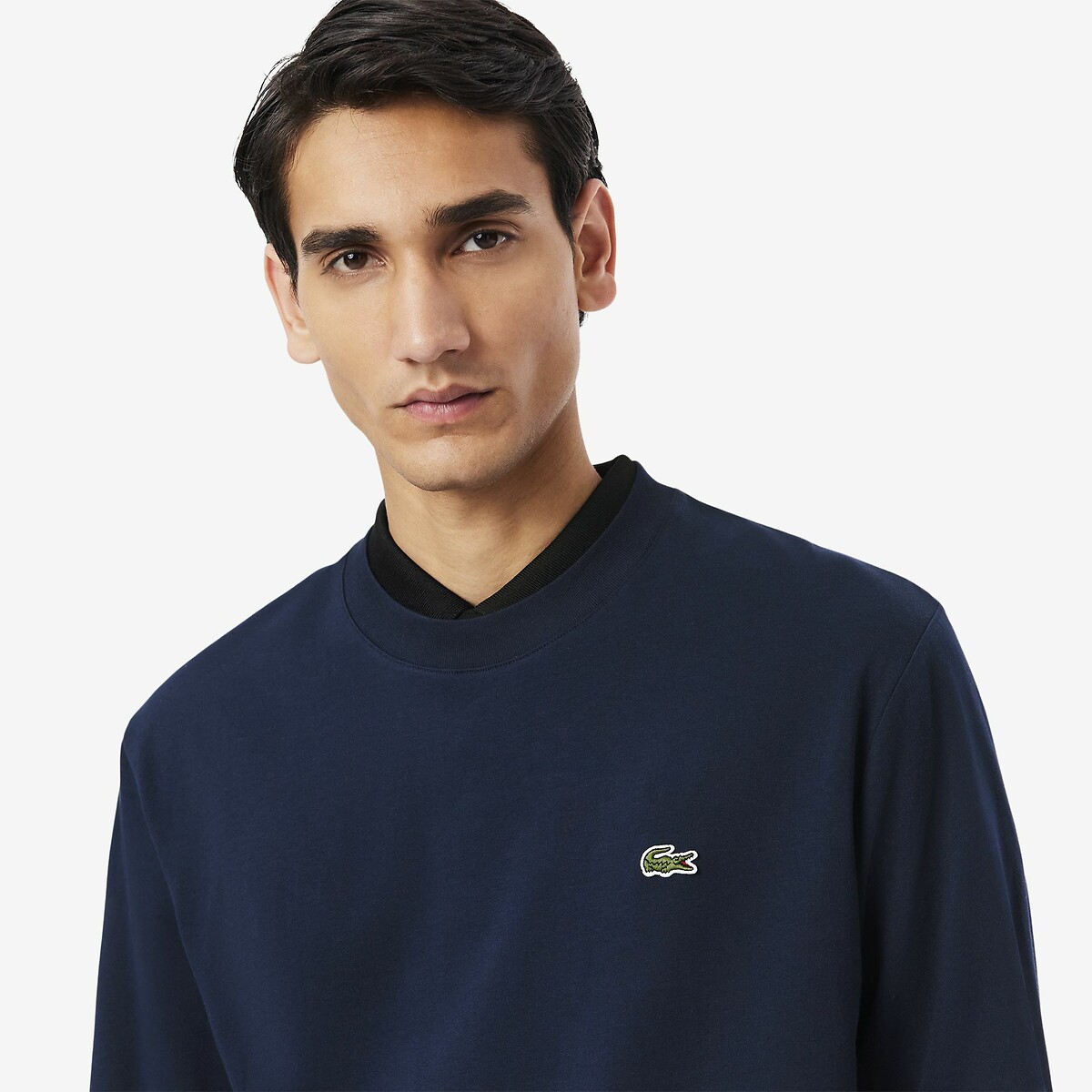 Cotton Long Sleeve T-Shirt navy, LACOSTE