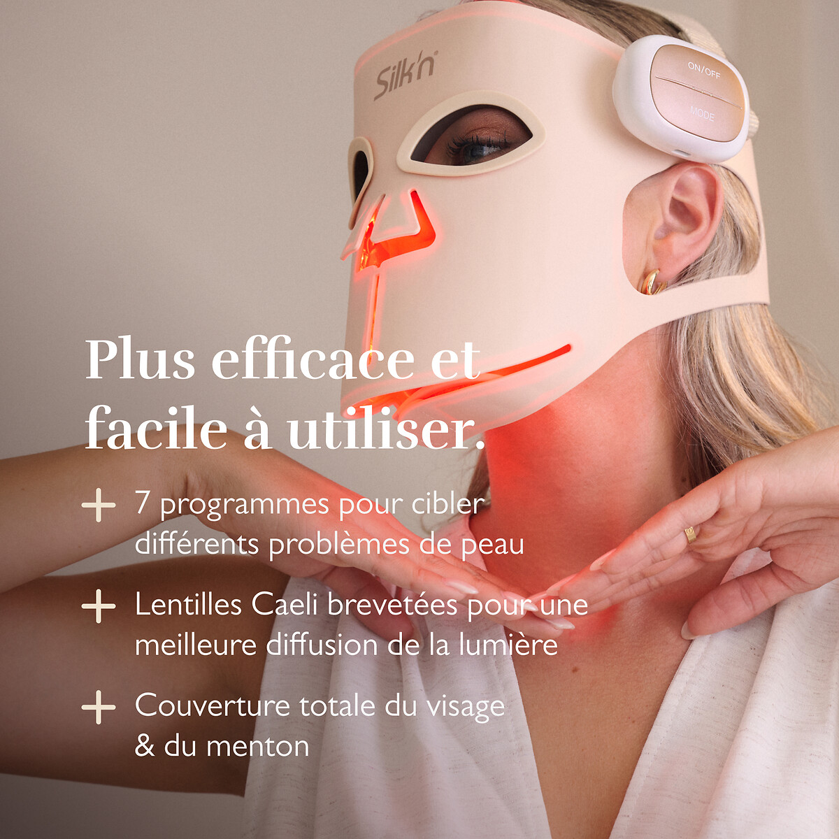LED Anti-Ageing Face Mask white, SILKN