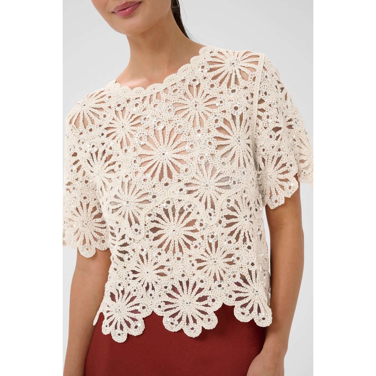 Pullover tricoté blanc broken white w. silver, KAFFE