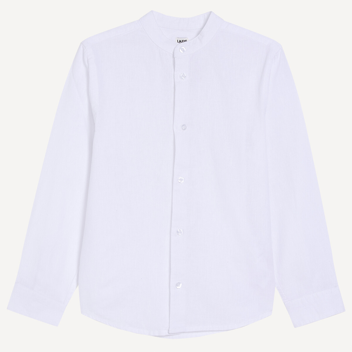 Chemise col mao, coton/lin blanc, LA REDOUTE COLLECTIONS