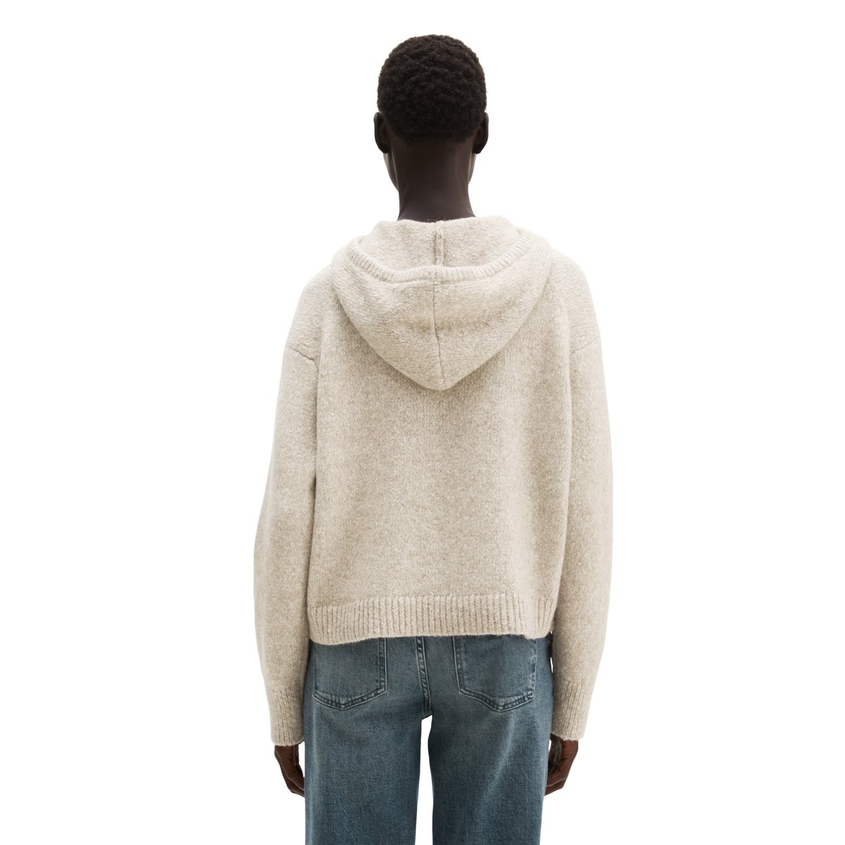 Pull à capuche ample en un mélange douillet de coton bio et de laine d'alpaga marron, MARC O'POLO
