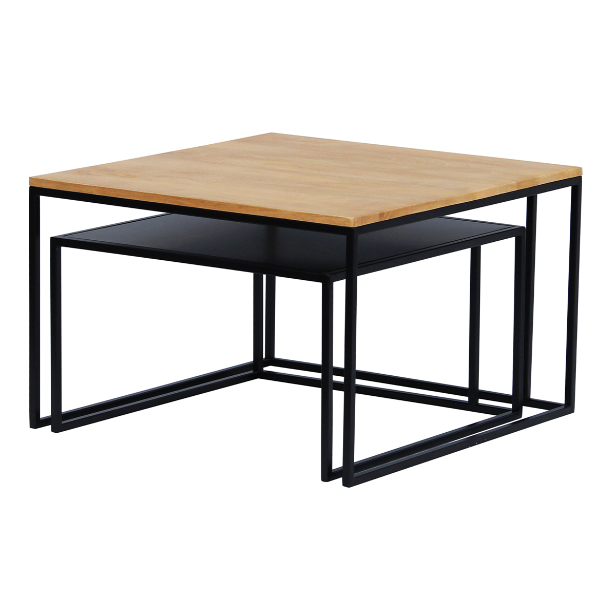 Tables basses design gigognes carrées (lot de 2) TAHL naturel, MILIBOO