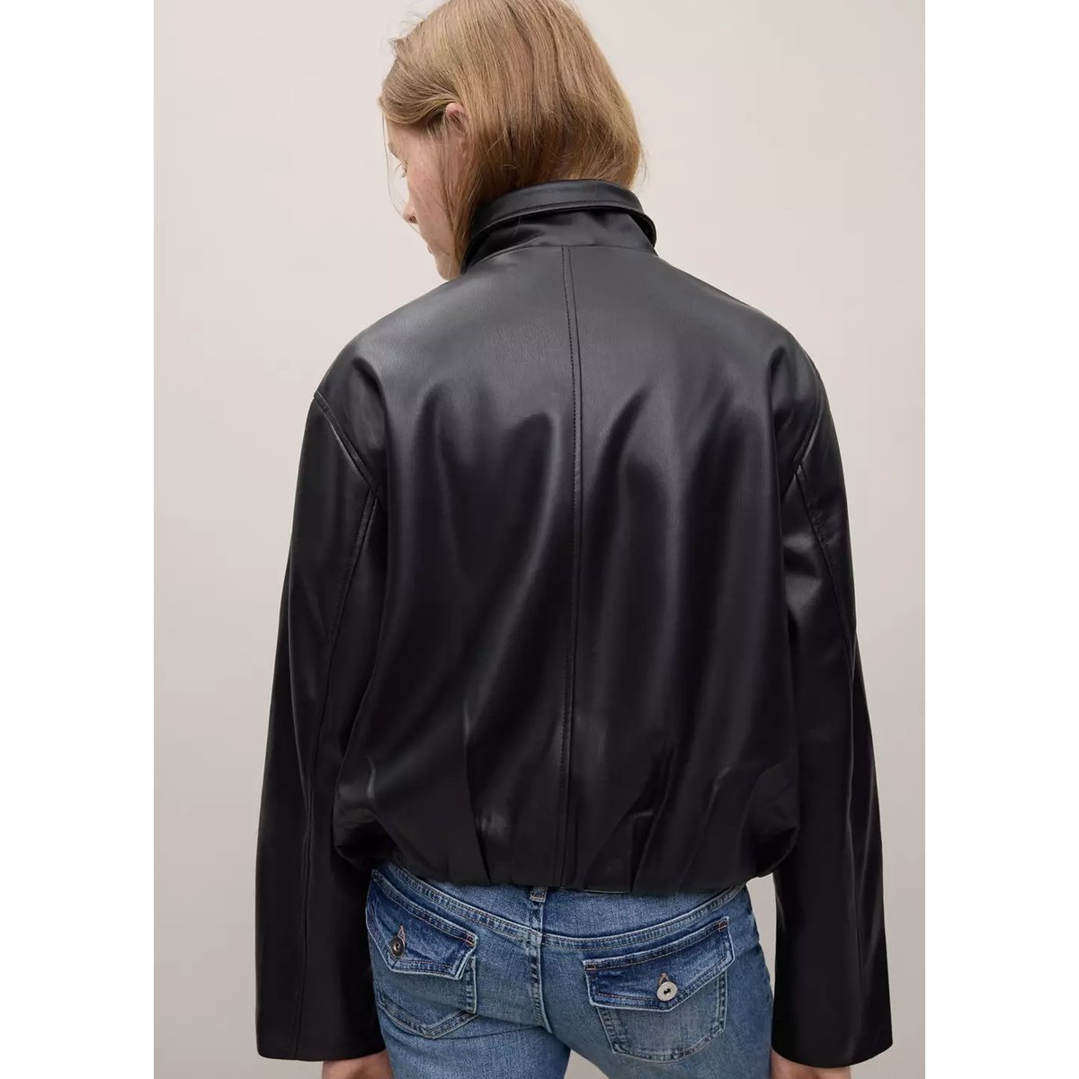 Veste col cheminée à poches noir, MANGO TEEN