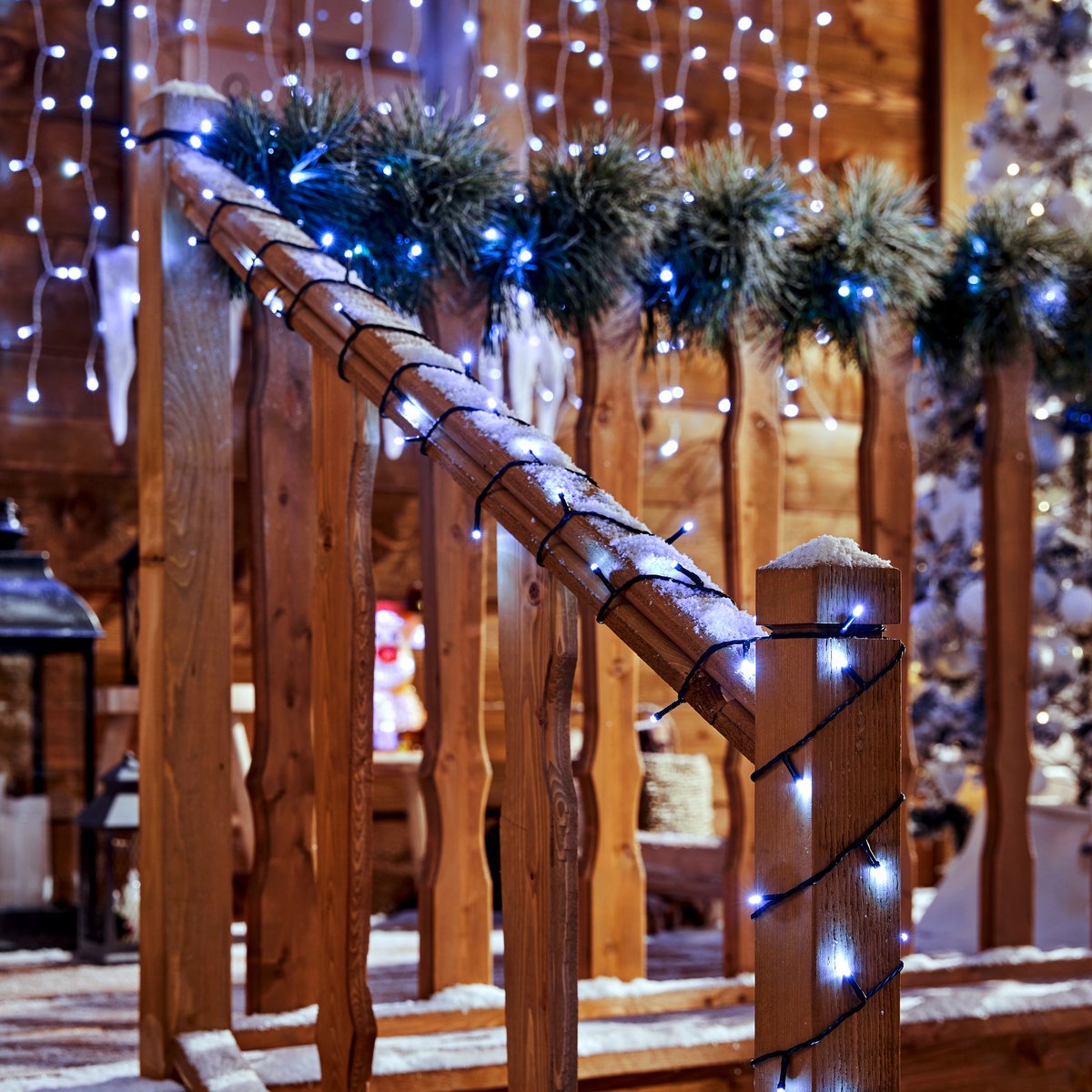 Guirlande lumineuse extérieure 80 LED 8 fonctions froid chaud long 6 m vert, FEERIC LIGHTS & CHRISTMAS
