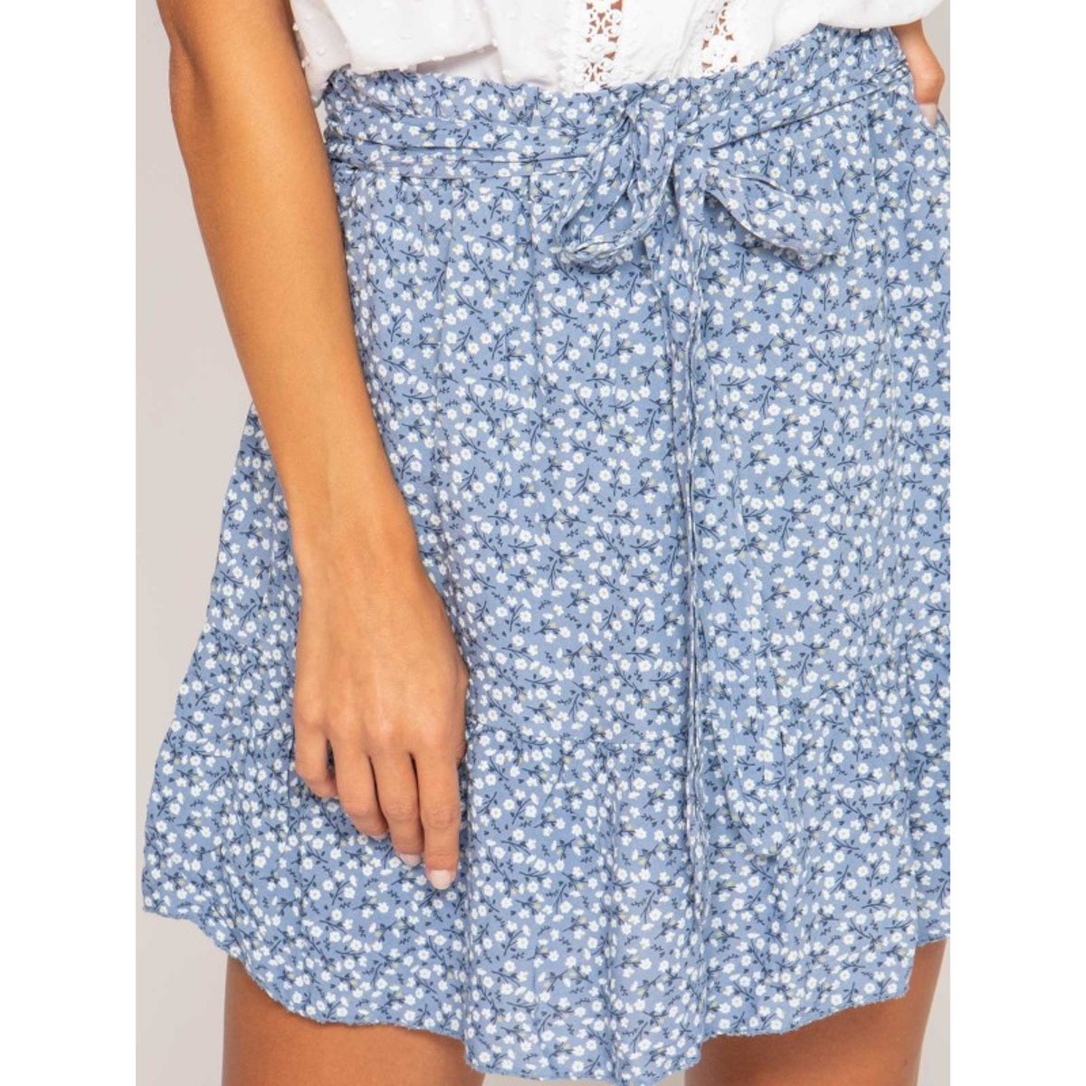 Jupe Short Motifs Xymess bleu, DONA LISA