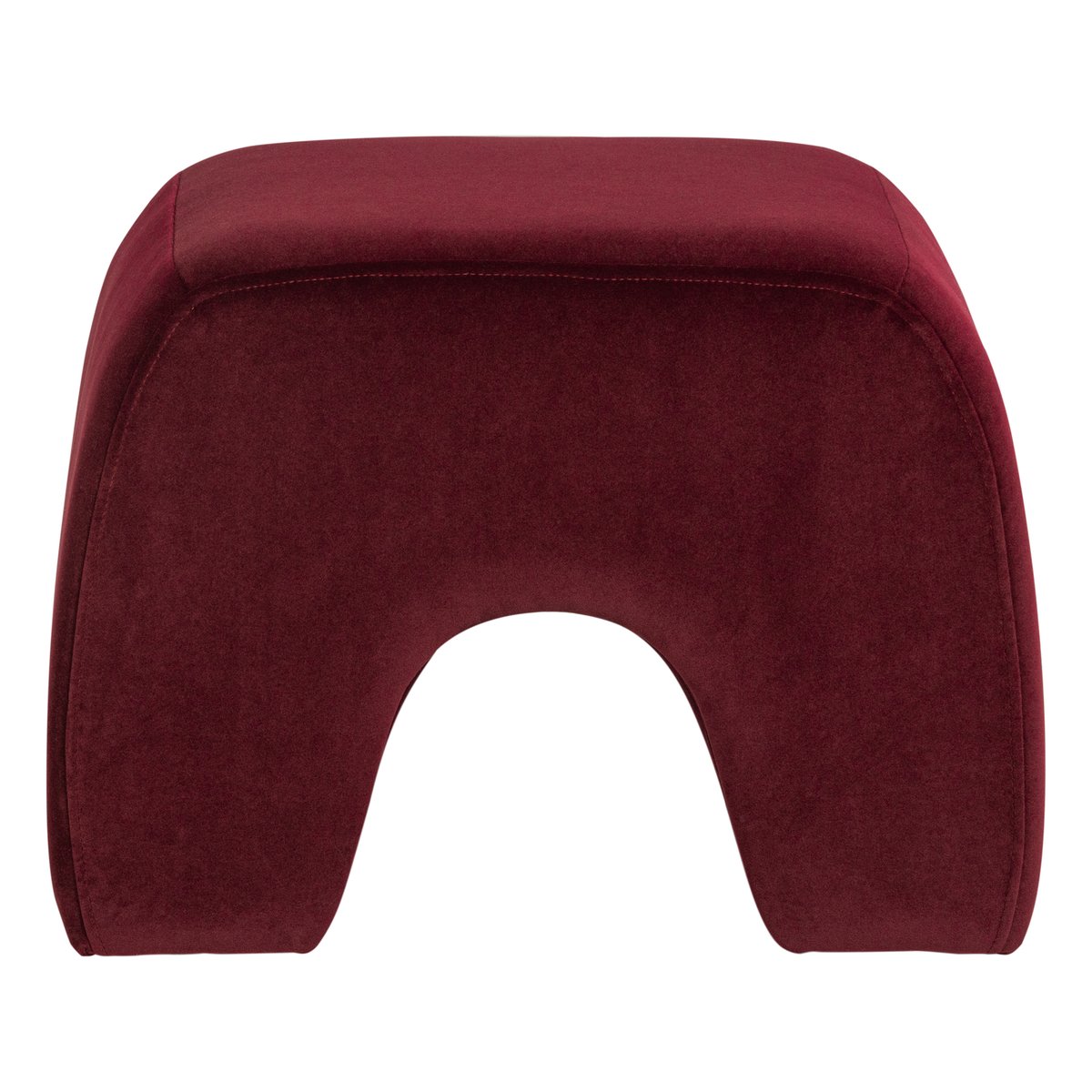 Pouf en velours LUCEN rouge, WOOOD
