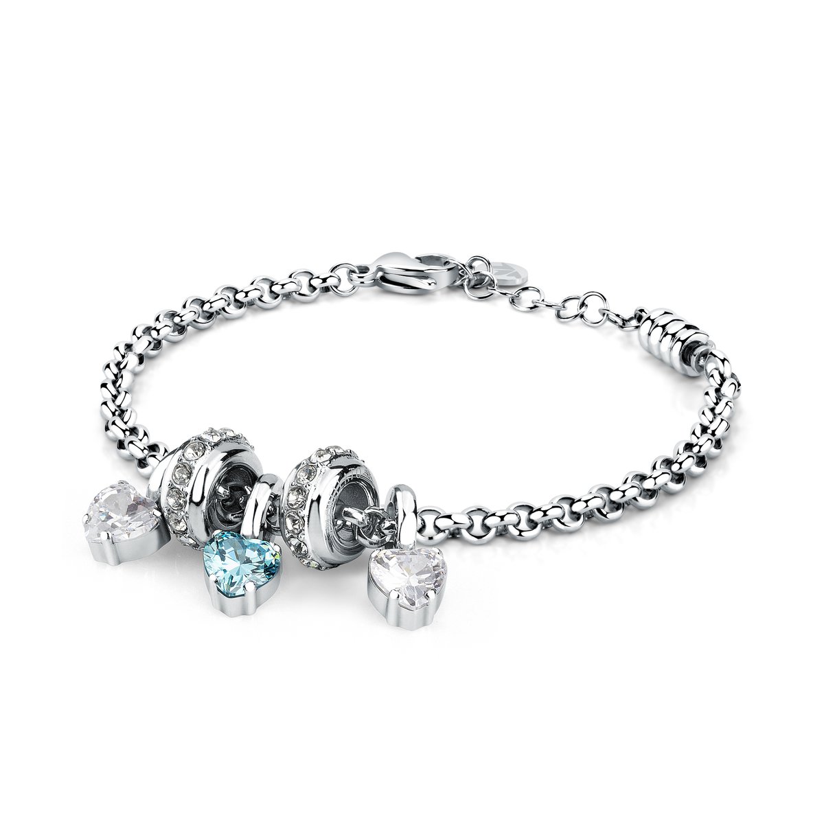 Bracelet DROPS argent, bleu clair, MORELLATO