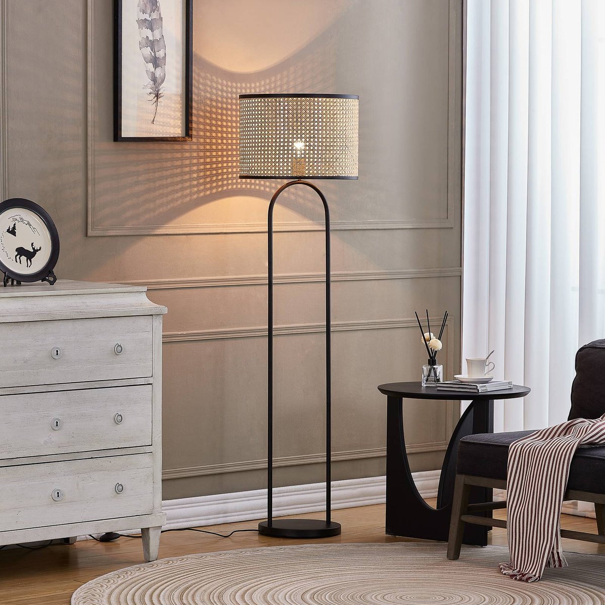 Lampadaire en bois scandinave, Yaelle bois clair, LINDBY