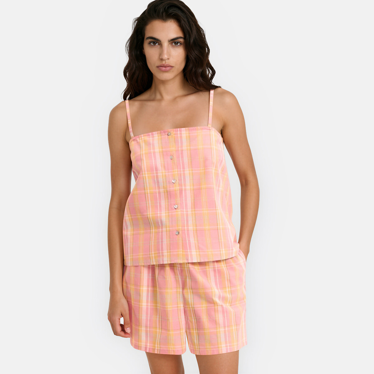Poplin Short Pyjamas madras, LA REDOUTE COLLECTIONS