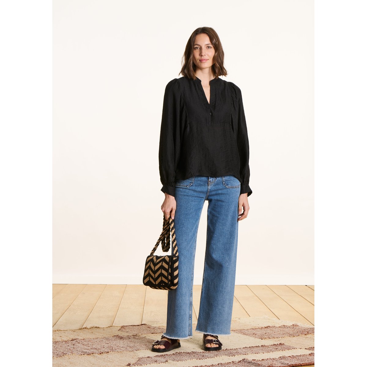 Top ample manches longues noir, LA FEE MARABOUTEE