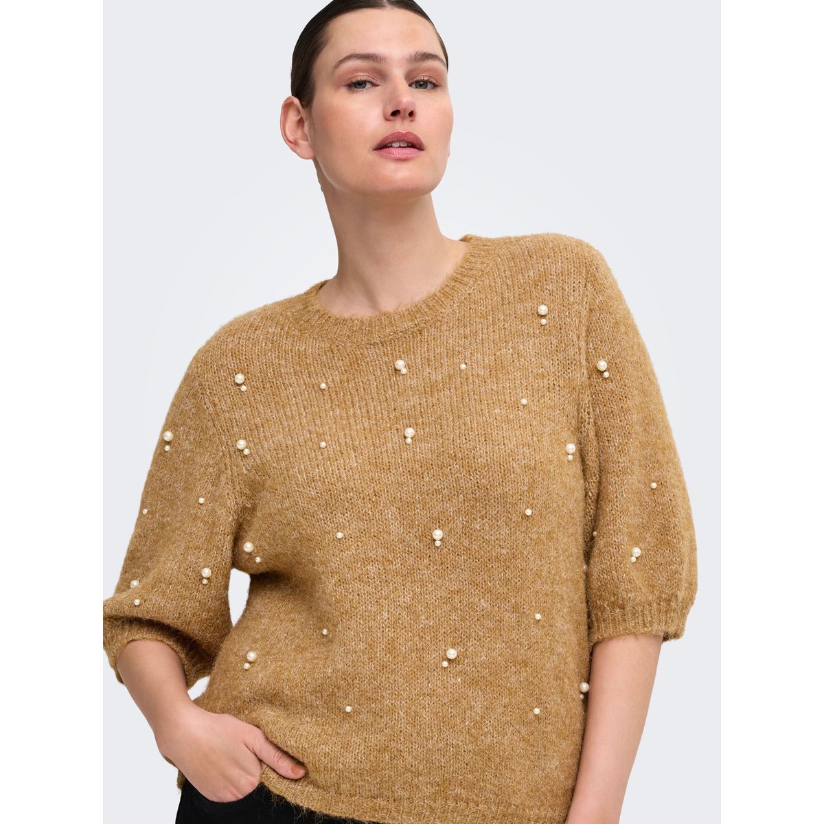 Pull En Maille marron - foxtrot 1, ONLY CARMAKOMA