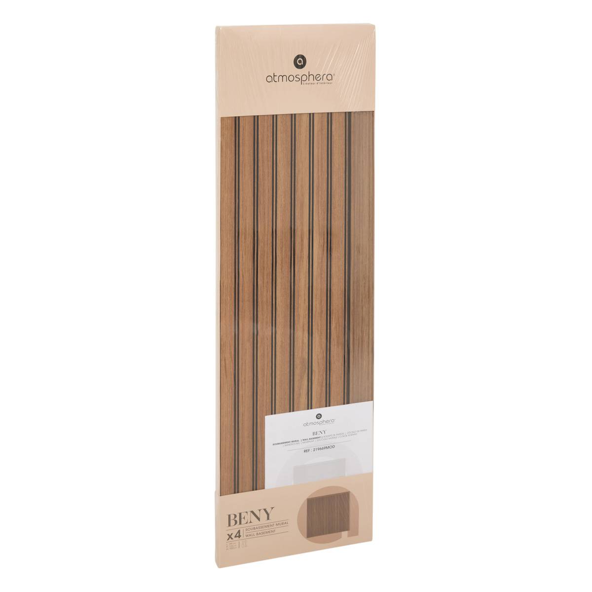 Lot de 4 panneaux de soubassement BENY marron, ATMOSPHERA