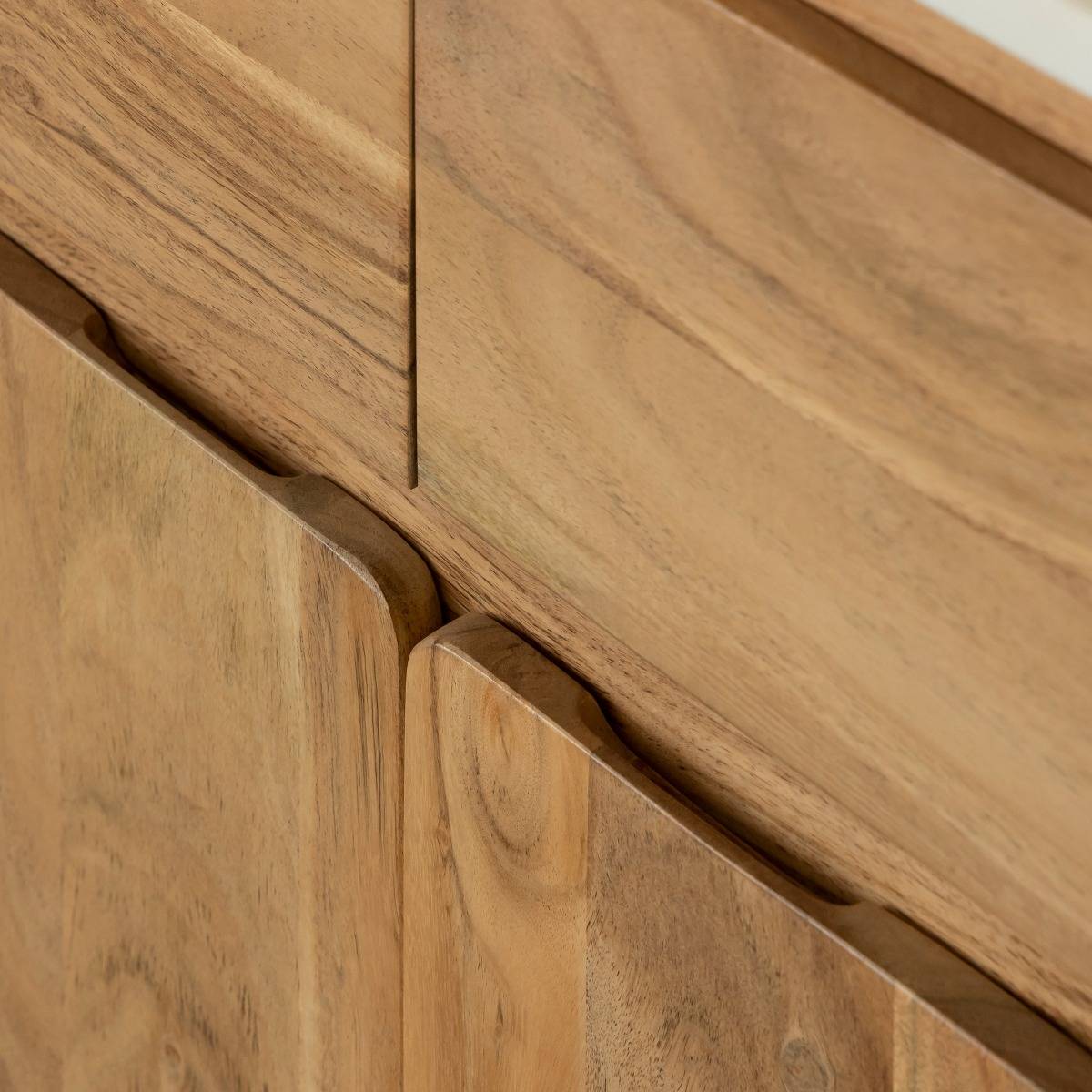 Buffet en bois d'acacia et marbre RICK bois clair, MADE IN MEUBLES 