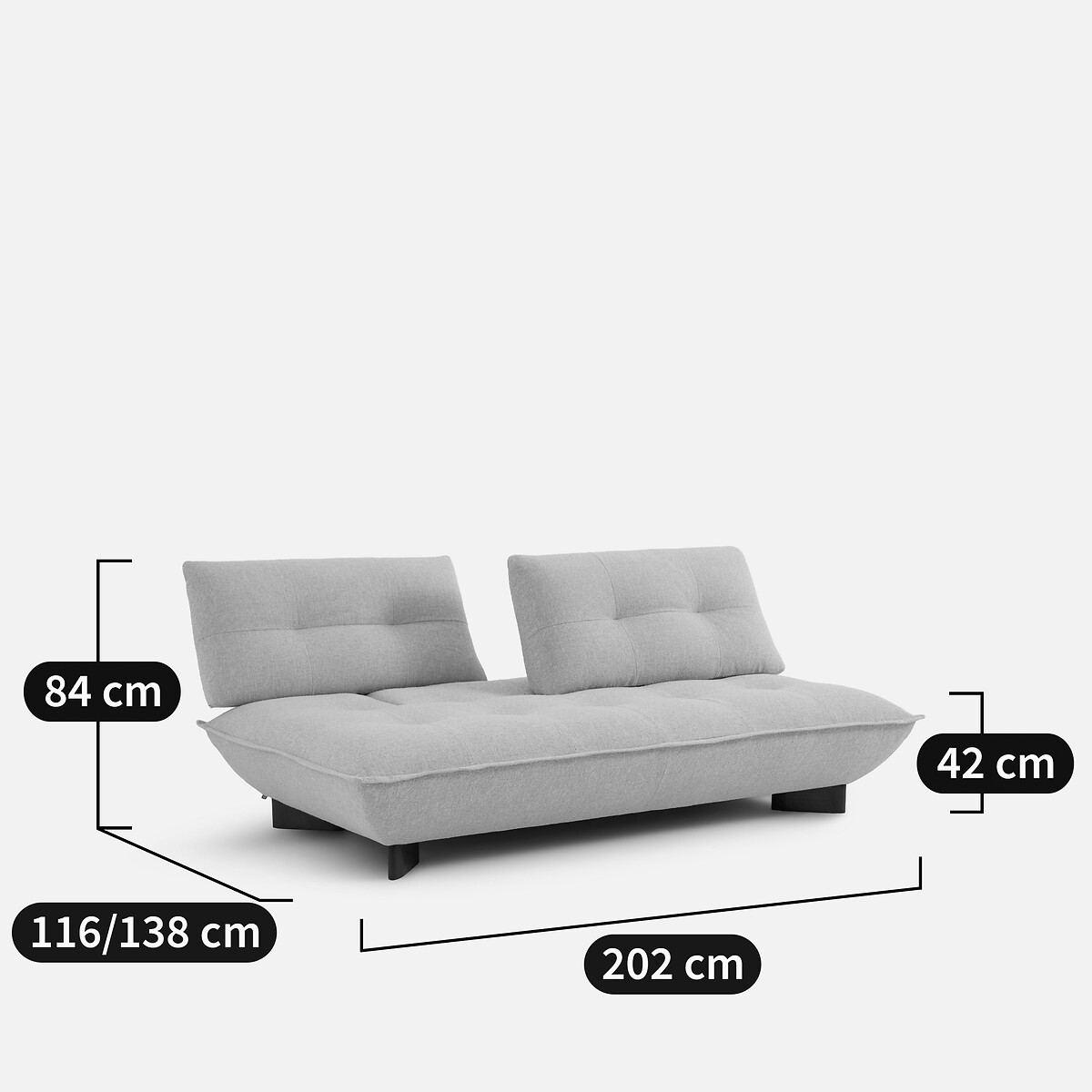 Banquette modulable, en bouclette, KAORI craie, AM.PM