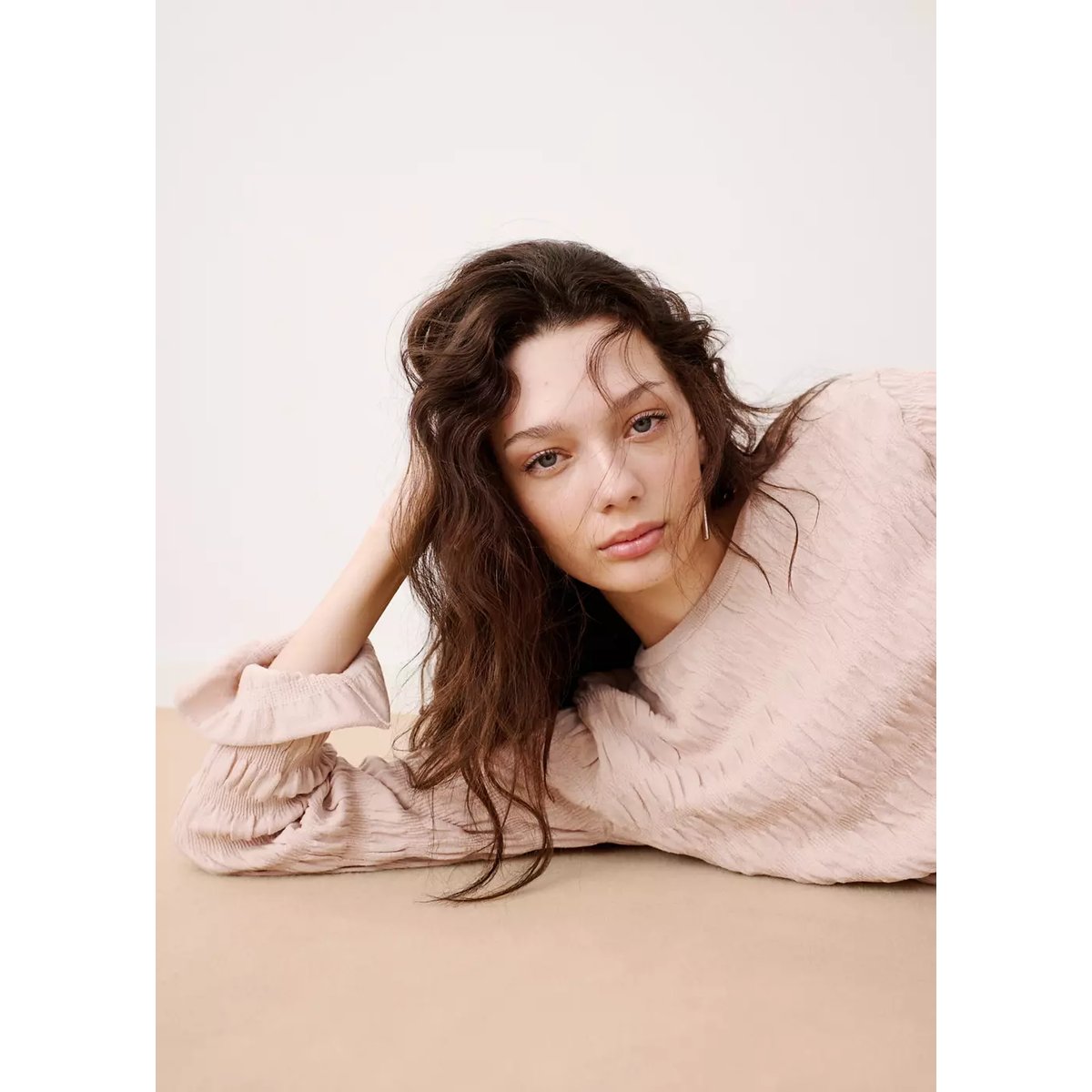 Pull en maille fine froncé rose pastel, MANGO TEEN