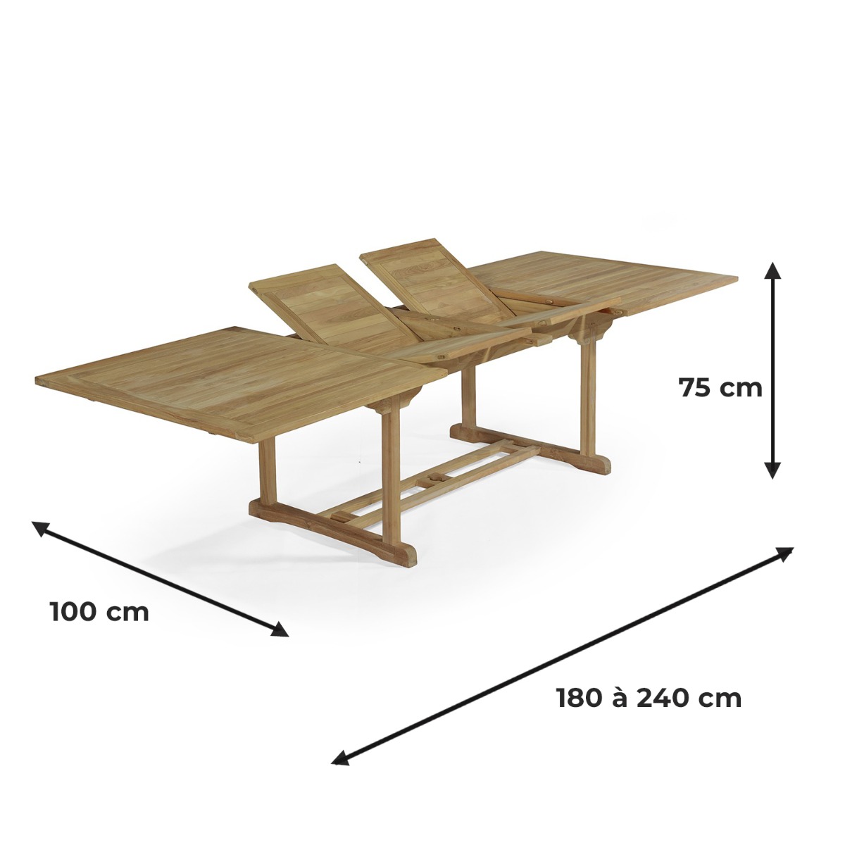 Salon de jardin en teck massif Pampelone, 8 places naturel, TECK ATTITUDE