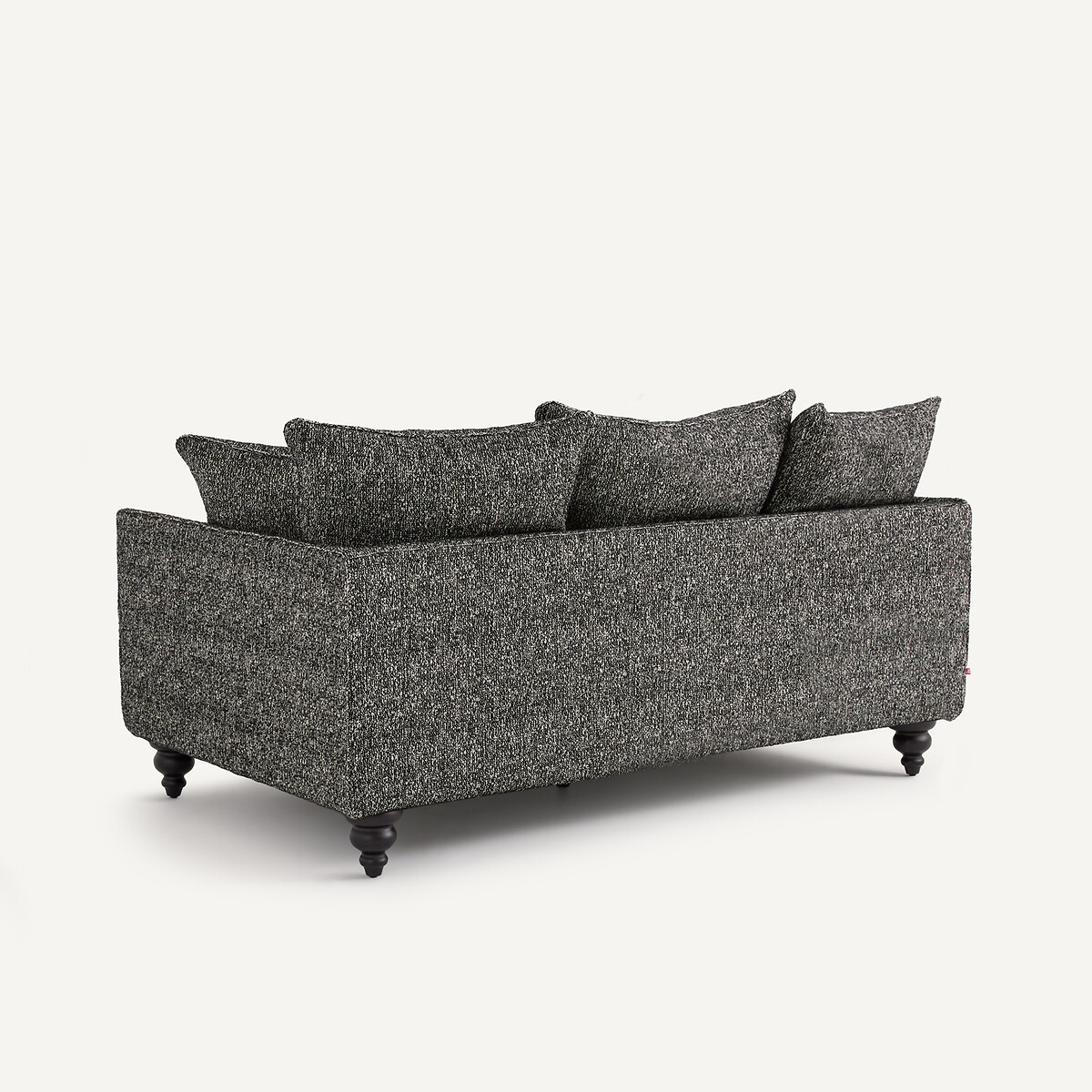 Kompaktes 3-Sitzer-Sofa, Bouclé, LAZARE schwarz, AM.PM