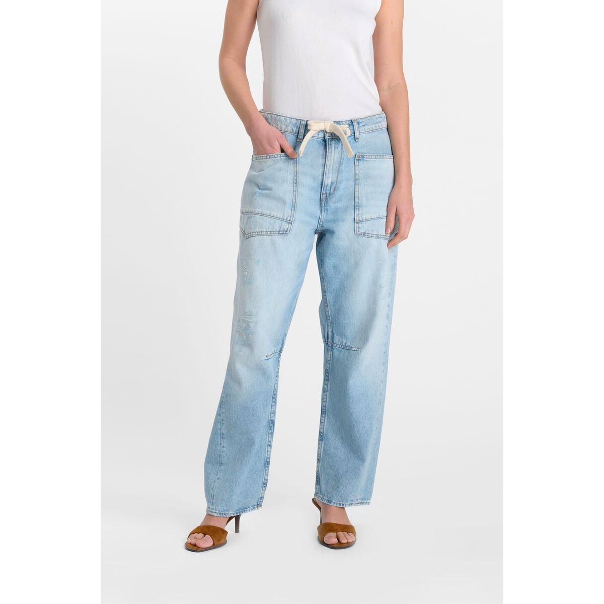Jeans loose, large balloon , longueur 34 blue, LE TEMPS DES CERISES