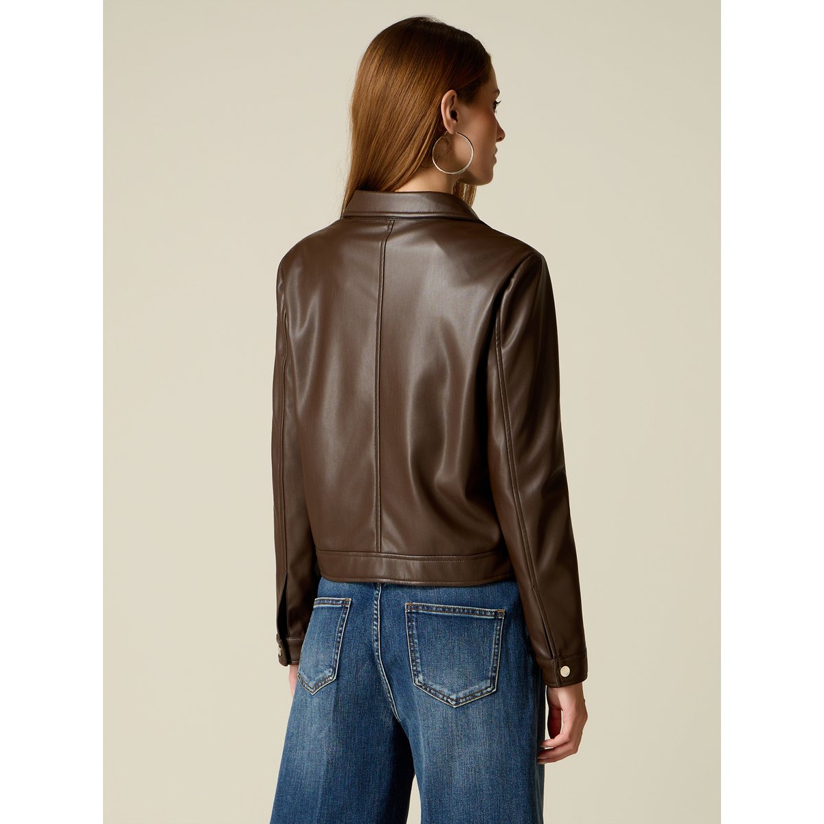 Veste enduite marron, OLTRE